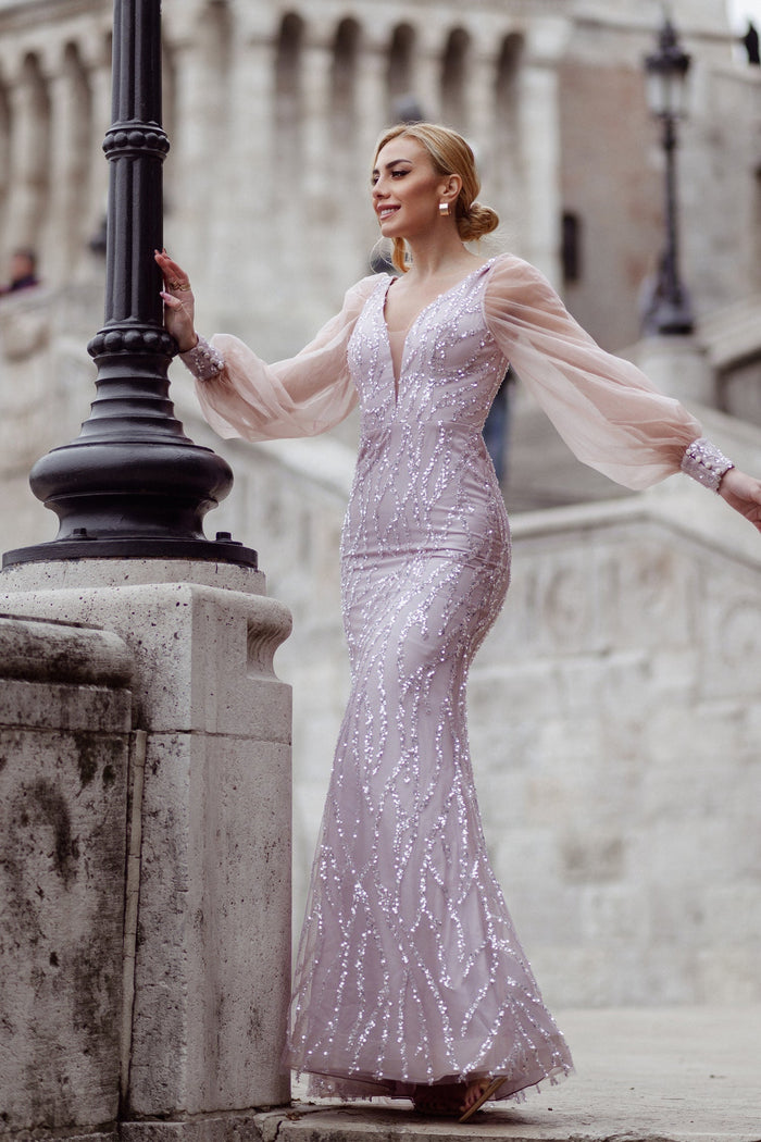 Tina Holly TK209 Wedding Prom Mermaid Beaded Evening Lace Dress