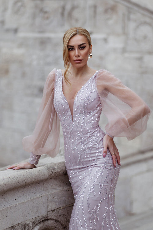 Tina Holly TK209 Wedding Prom Mermaid Beaded Evening Lace Dress