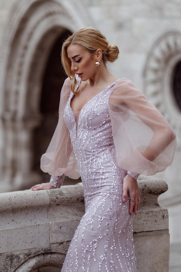 Tina Holly TK209 Wedding Prom Mermaid Beaded Evening Lace Dress