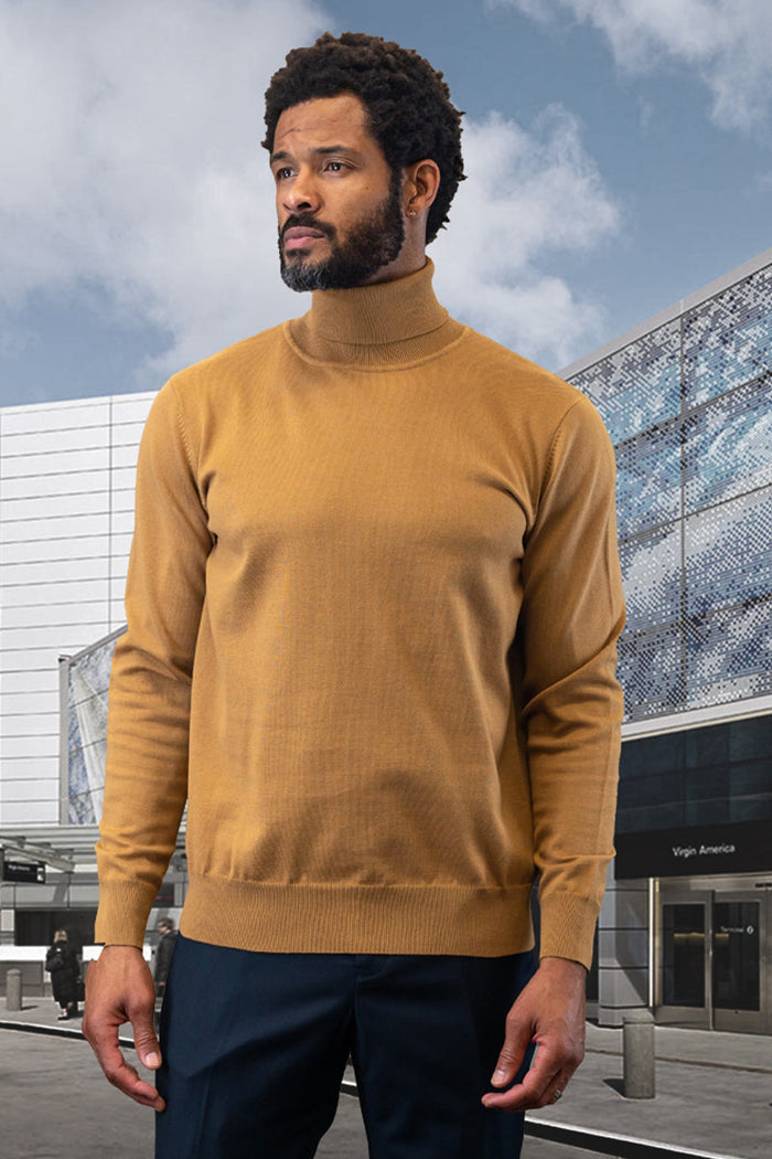 Men's Copper Wool & Cashmere Dress Sweater by Statement Suits