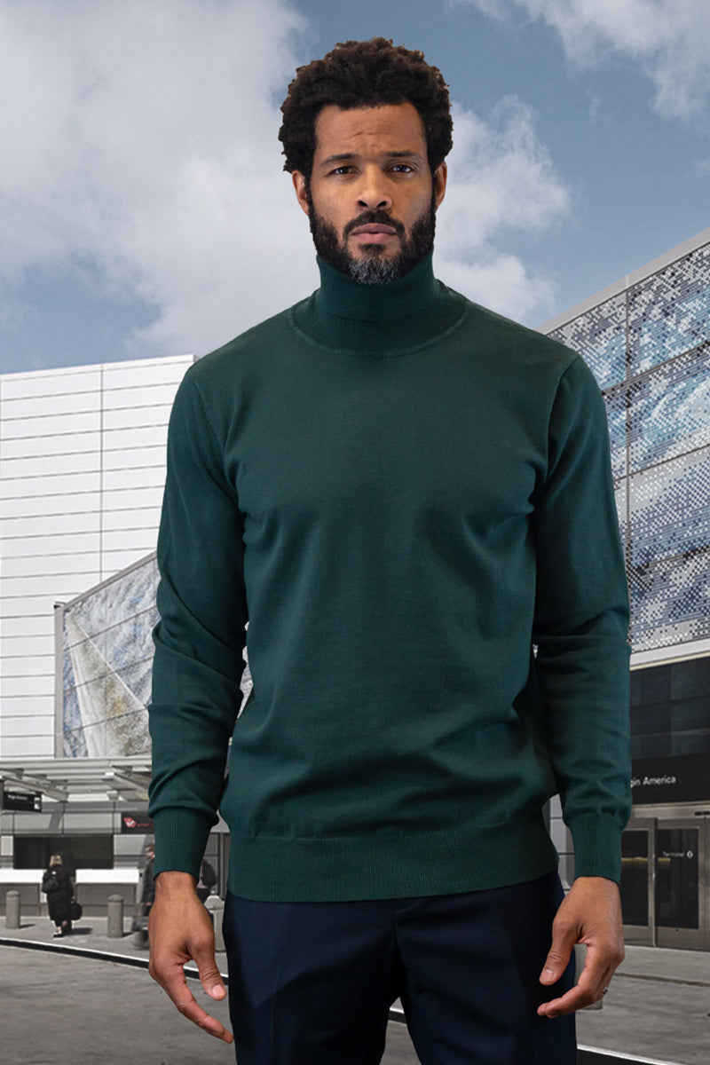 Men's Hunter Green Wool & Cashmere Sweater by Statement Suits