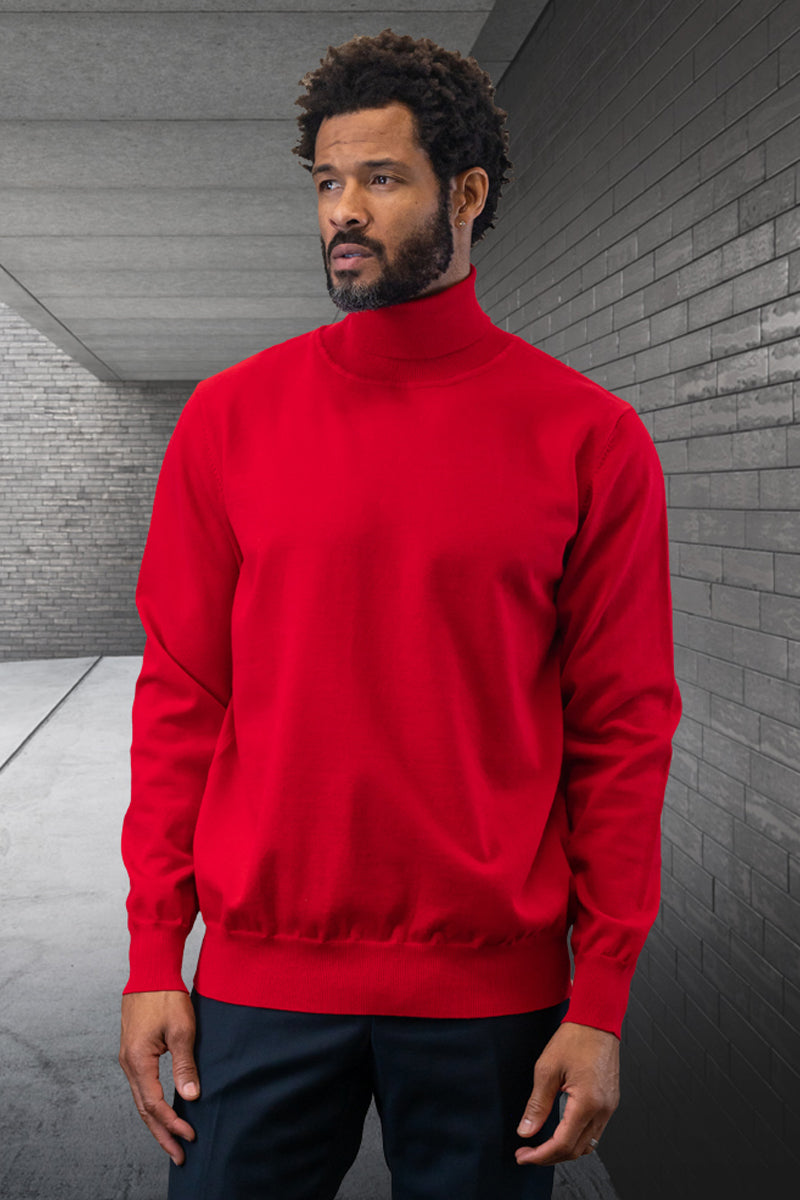 Men's Red Wool & Cashmere Sweater from Statement Suits