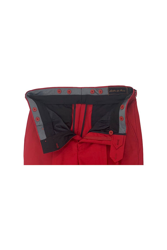 Tiglio Luxe Red Semi-Wide Leg Wool Marbella Dress Pants
