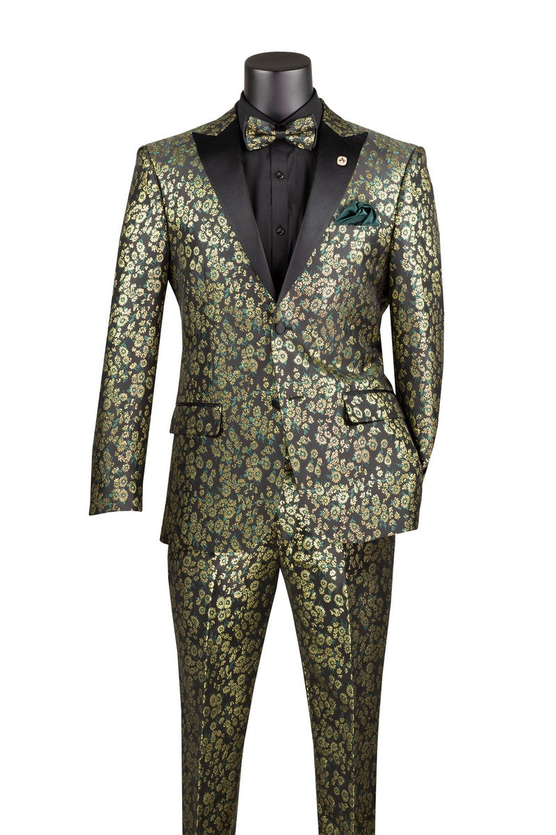 Men's Prom Tuxedo 2 Piece Fancy Lapel In White 2 Button Design by Vinci