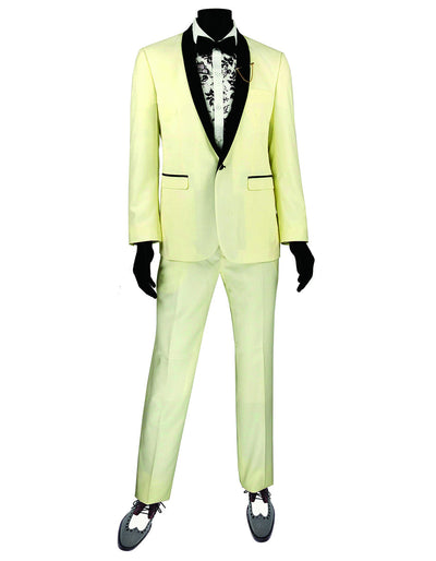 Mens Slim Fit Shawl Tuxedo in Ivory - Men's Tuxedo USA