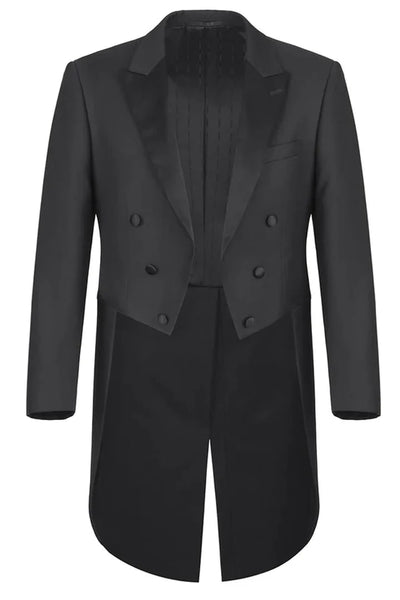 Black  Prom Tuxedo Suit - Black Wedding Suit - Mens Classic Full Dress Tail Tuxedo