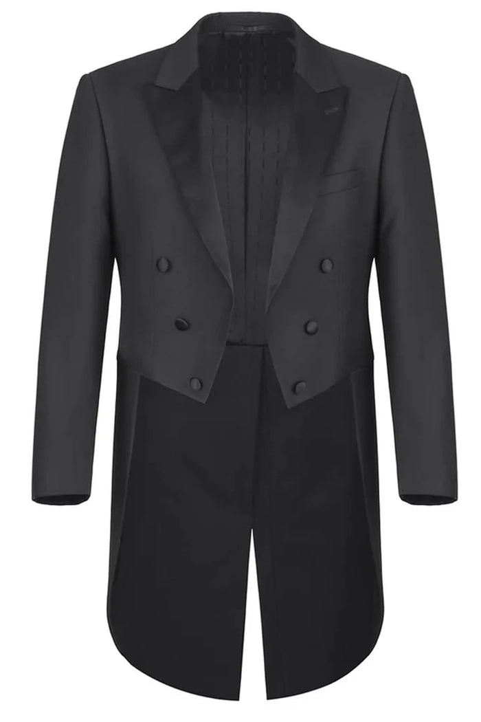Black Prom Tuxedo Suit - Black Wedding Suit - Mens Classic Full Dress Tail Tuxedo