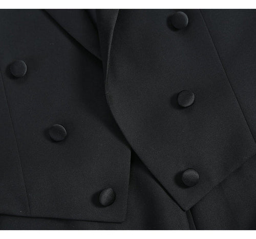 Black  Prom Tuxedo Suit - Black Wedding Suit - Mens Classic Full Dress Tail Tuxedo