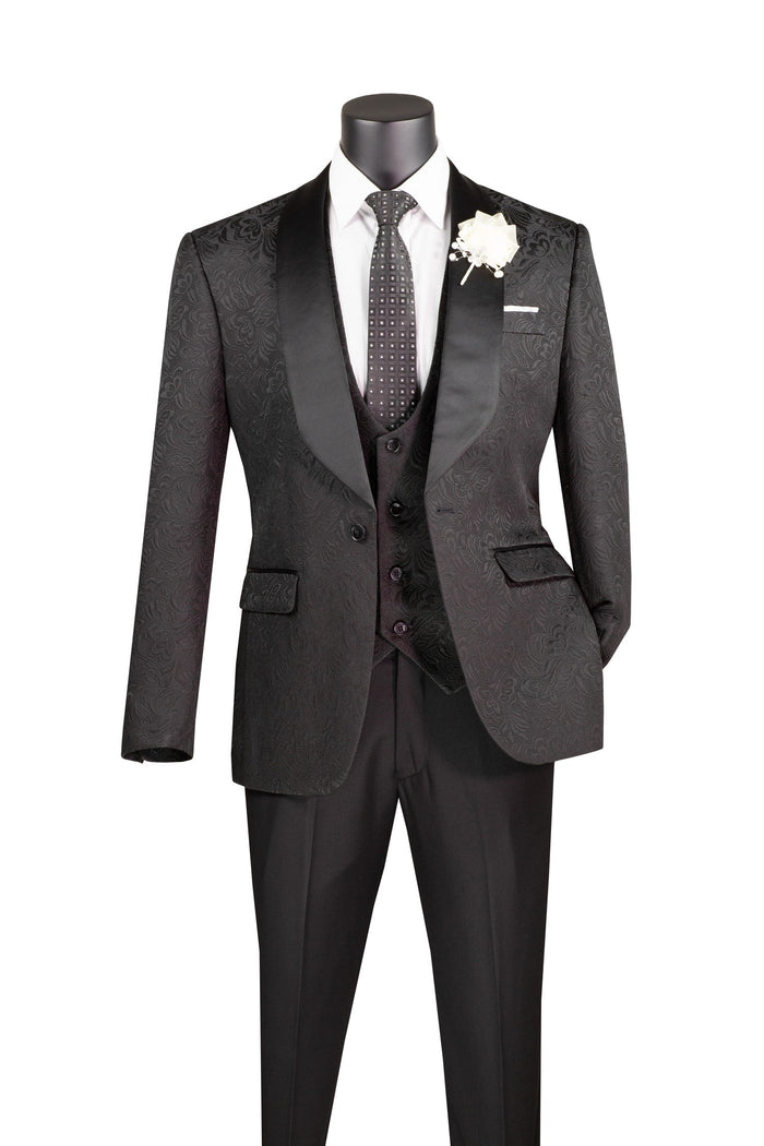 Slim Fit Shiny Sharkskin Men's 2 Piece Suit in Red by Vinci