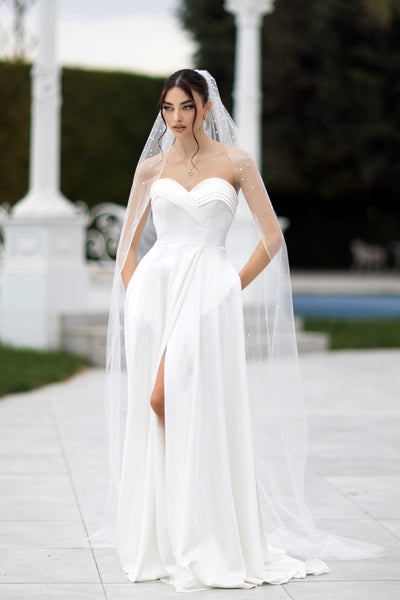 Tina Holly TW105 Wedding Ball A-Line Strapless Sweetheart Satin Dress