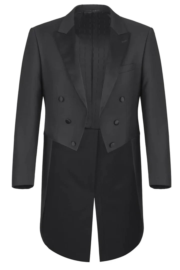 Black Prom Suit - Mens Classic Full Dress Tail Tuxedo Black Tuxedo by PROMTUXEDO