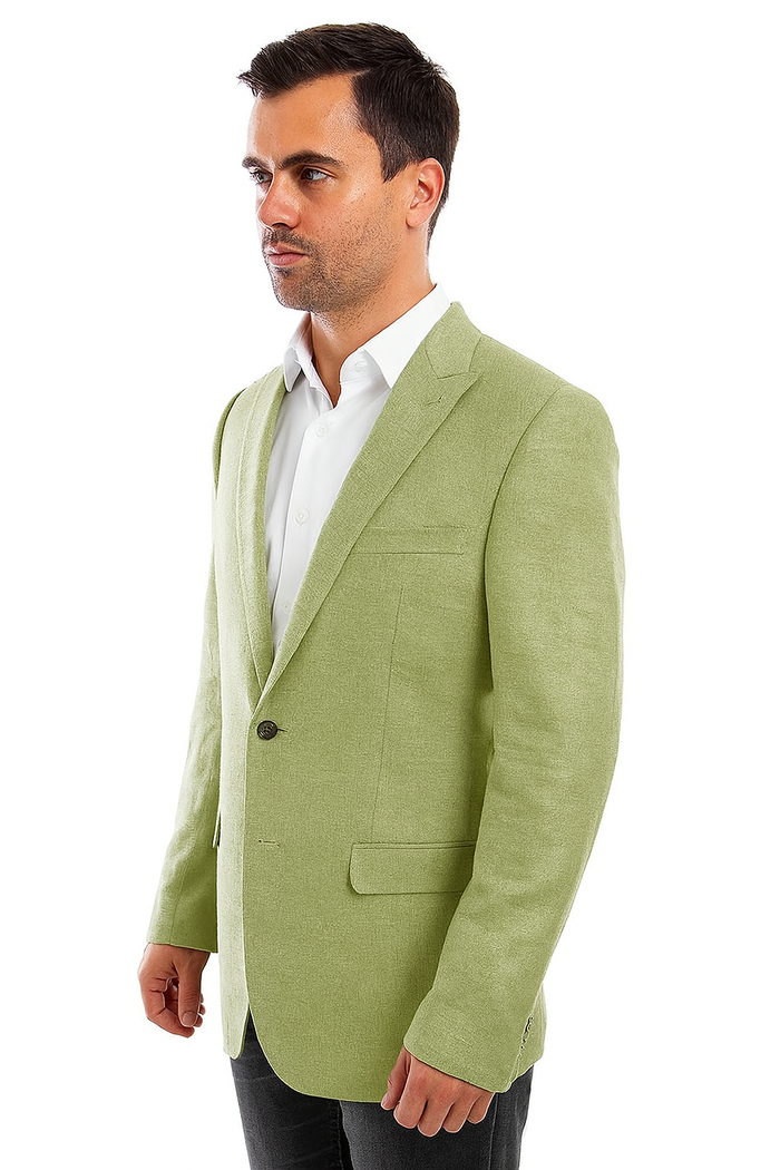 Tailoring Men's Mint Green Two Button Blazer by Tazio Tailoring