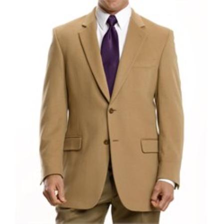 Winter Fabric Executive 2-Button Cashmere Cheap Priced Unique Dress Blazer Jacket For Men Sale Beige ~ Khaki ~ Tan by mensusa