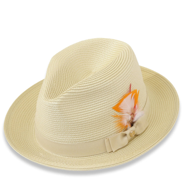 Tapa Crushable Straw Hat Fedora in Tan by Ferrecci USA