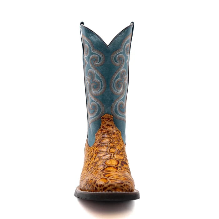 Ferinni Boot - Mens Dress Cowboy Boot - Men's Ferrini Kai Sea Turtle Print Boots Handcrafted Tan Ferrini USA