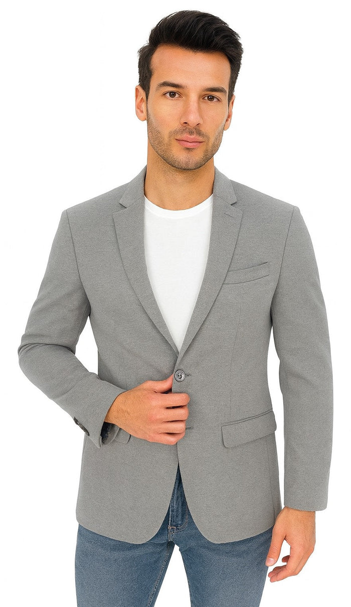Tazio Men's Slim-Fit Ultra Stretch Travel Blazer - Light Grey