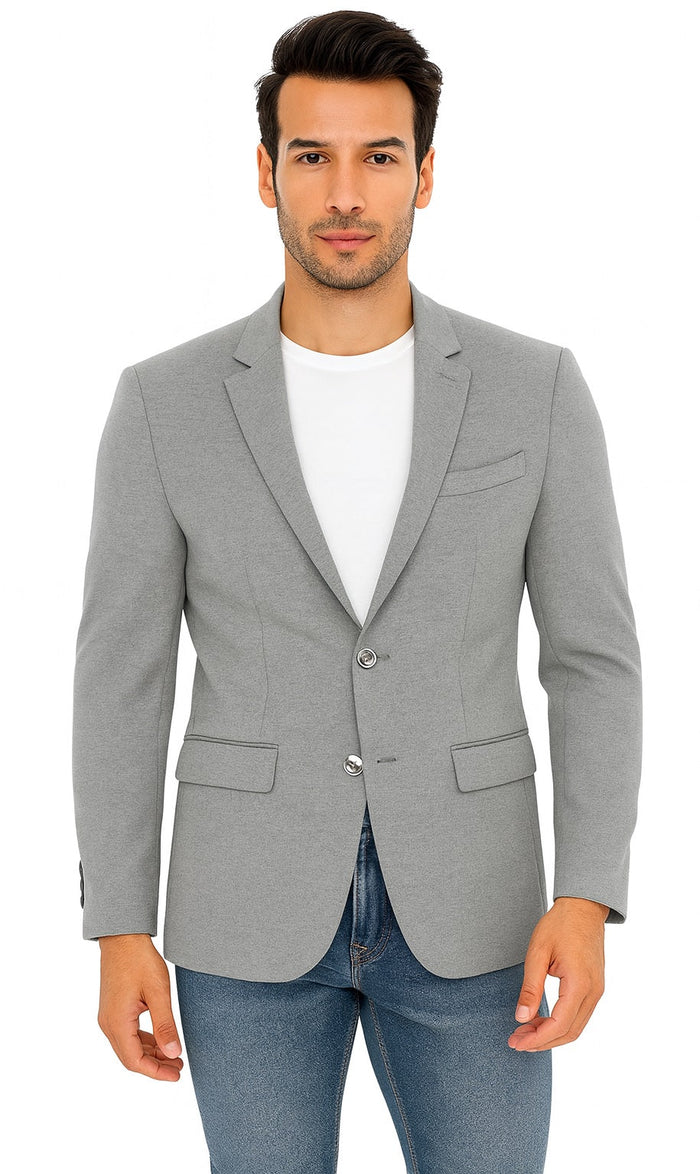 Tazio Men's Slim-Fit Ultra Stretch Travel Blazer - Light Grey