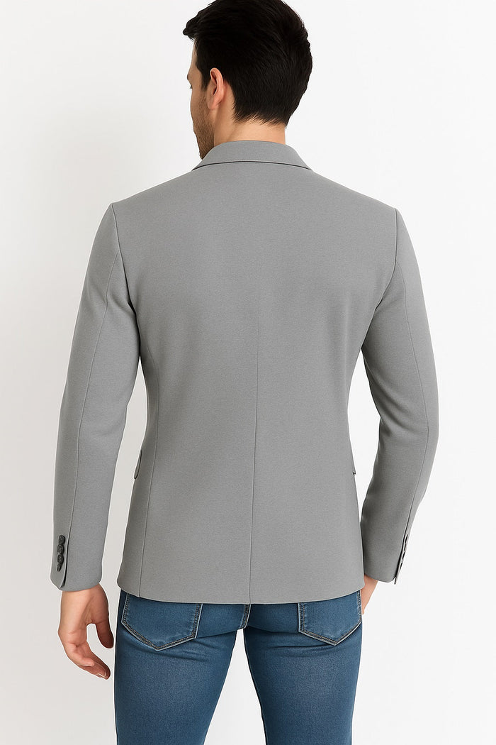 Tazio Men's Slim-Fit Ultra Stretch Travel Blazer - Light Grey