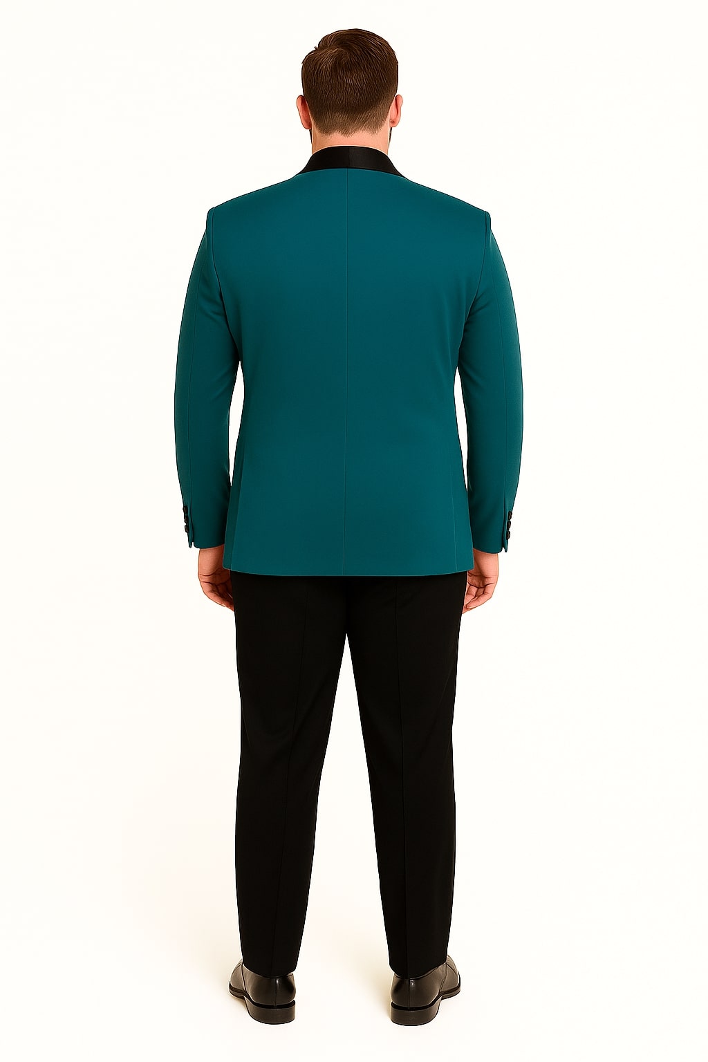 Teal Velvet Tuxedo for Men – One Button Black Satin Lapel Formal Suit with Bow Tie