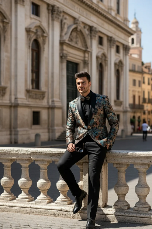 Teal Tuxedo Jacket
