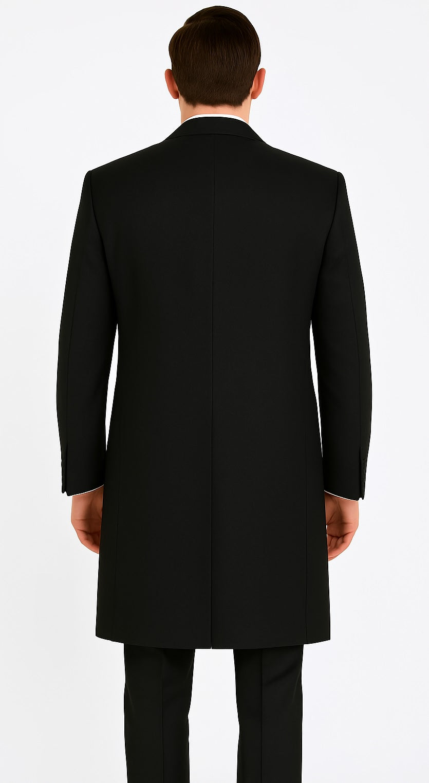 Three Quarters Length Men's Dress Coat 3/4 Length Men's Car Coat In Feel Charcoal Men's Overcoat by USA Men's Outlet