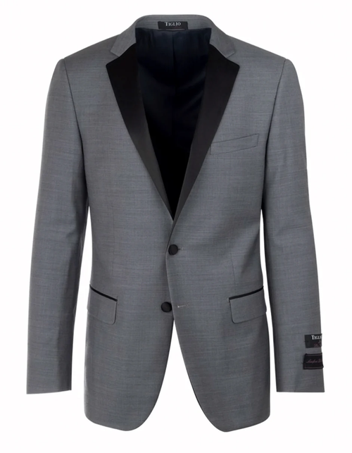 Designer Gray Prom Tuxedo - Grey Wedding Notch  Tuxedo