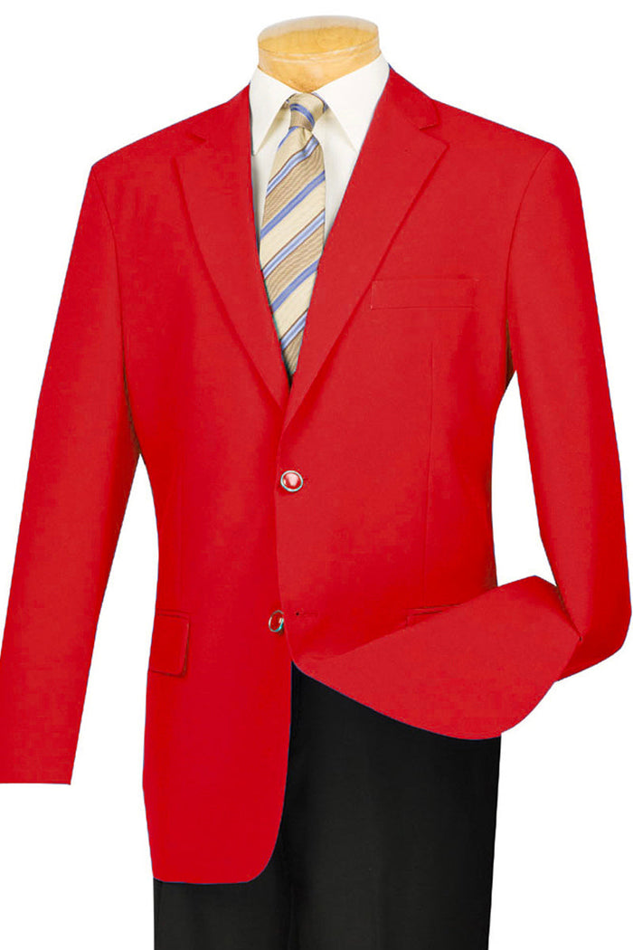 Mens 2 Button Poplin Dress Blazer in Navy by Vinci