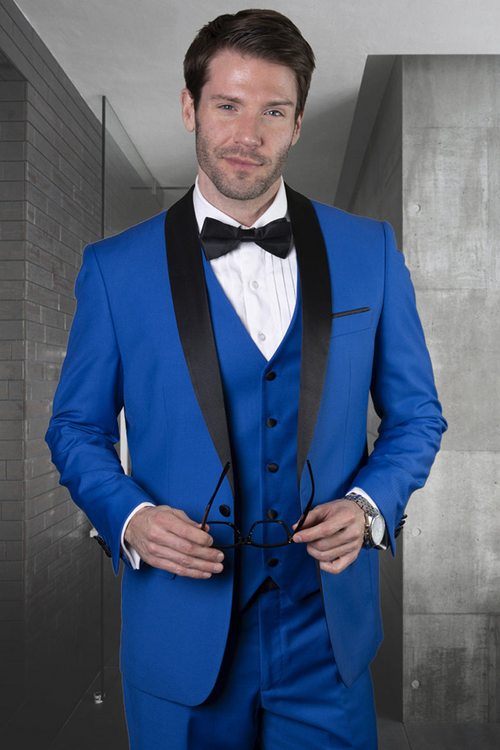 Men's Royal Blue Wool Tuxedo from Statement Suits