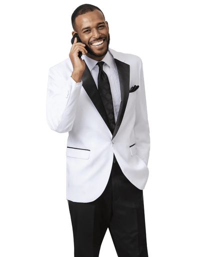 White Prom Suit - White Prom Tuxedo Suits - White Wedding Classic 3pc Tuxedo by PROMTUXEDO