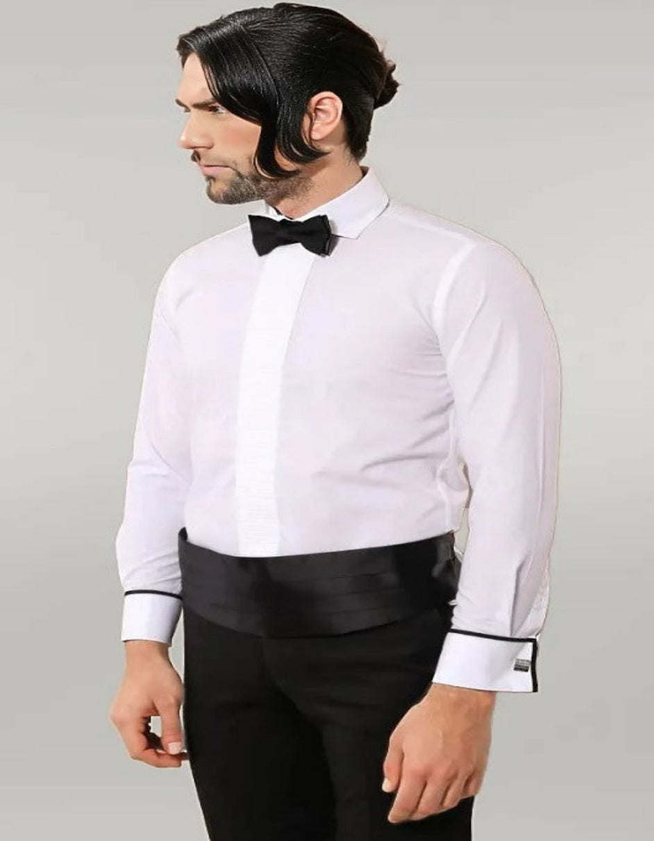 White Tuxedo Shirt by USA Men's Outlet