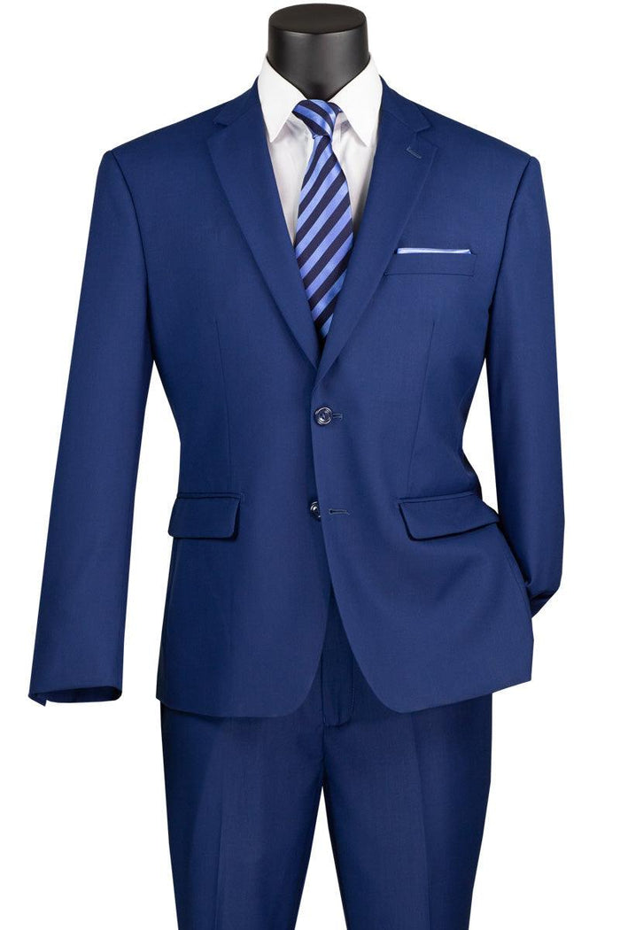Twilight Blue Regular Fit Two Piece Suit by Vinci