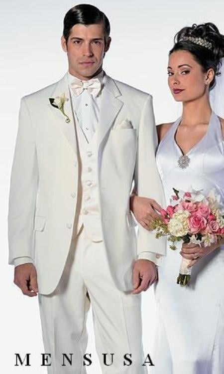 Off White~Ivory~Cream Men's 2 Button Style Tuxedo Dress Suits – SuitUSA