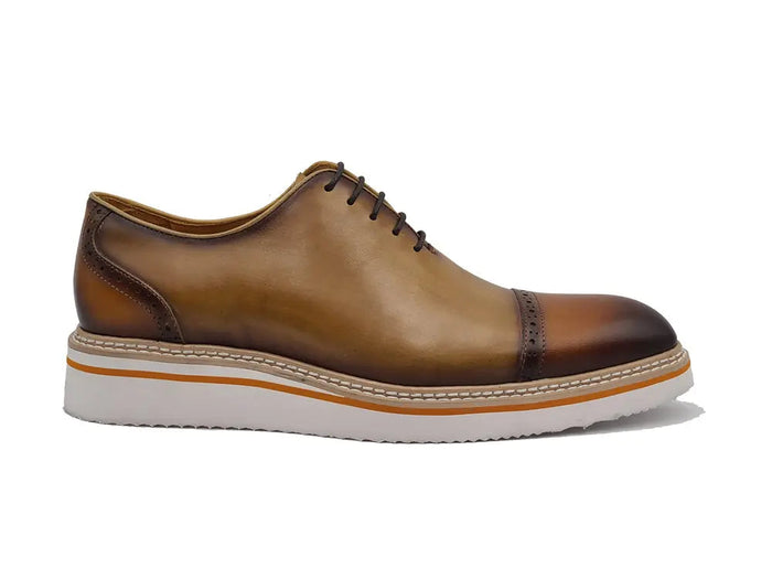 Carrucci Two Tone Cap toe Calfskin Oxford