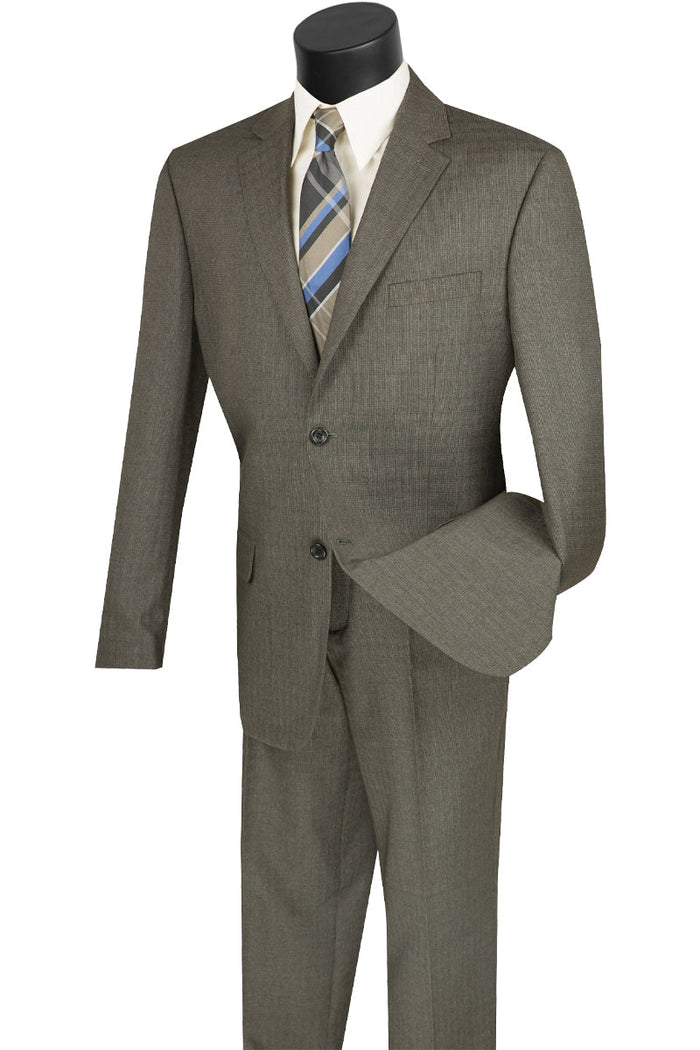 Mens 2 Button Modern Textured Weave Suit in Blue by Vinci