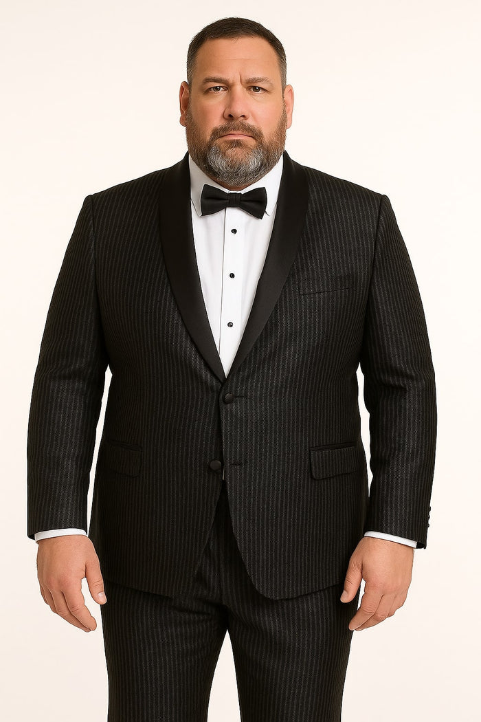 Mens Shiny Black Glitter Tuxedo with Satin Shawl Lapel - Ultra Slim Fit Sparkle Suit for Weddings, Proms & Formal Events by USA Men's Outlet