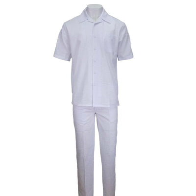 White Seersucker 2pc Set by USA Men's Outlet