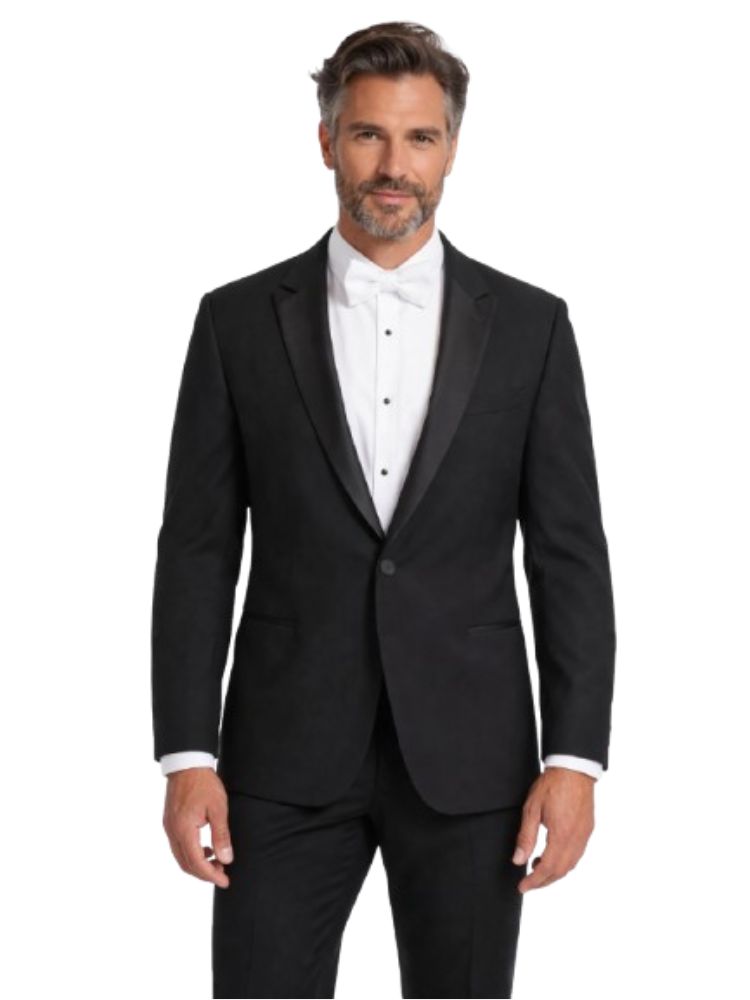 Men's Black 1 Button Notch Lapel Formal Tuxedo Jacket