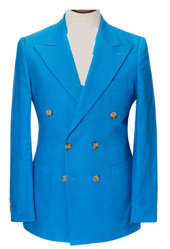 Turquoise Linen Blazer - Light Blue Linen Summer Sport Coat mensusa