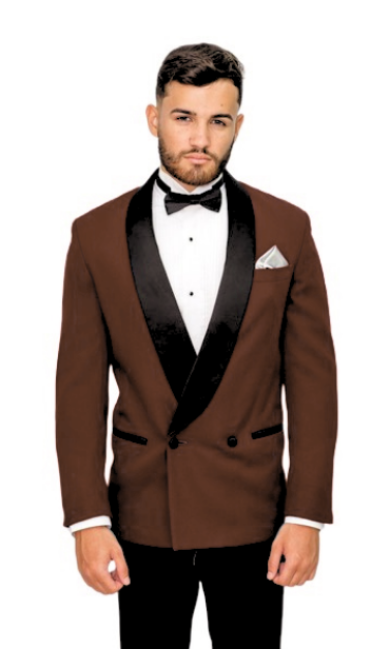 Mens Brown Velvet Tuxedo Suit - Blazer - Velvet Sport Coat + Black Pants by Menssuitsatlantain
