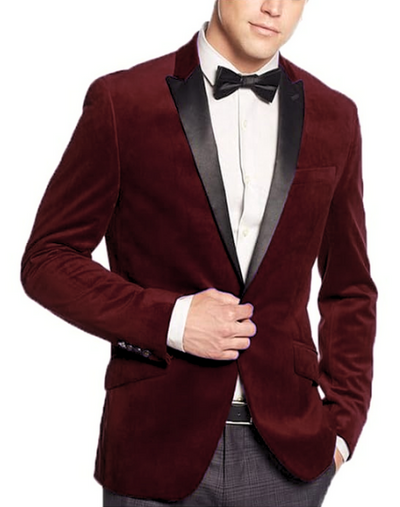 Burgundy Mens Big and Tall Velvet Blazer - Velvet Sport Coat by mensusa