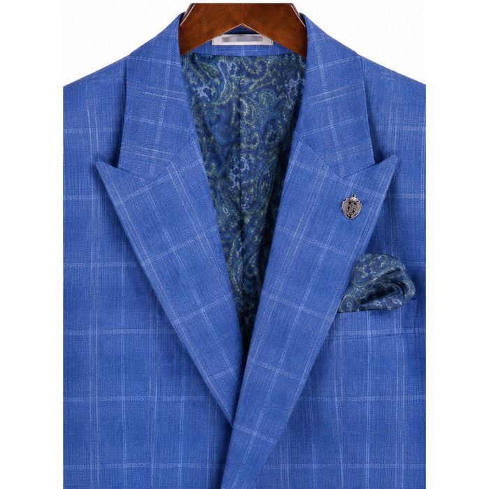 Blue Glen Plaid 3-piece slim fit suit - additional view