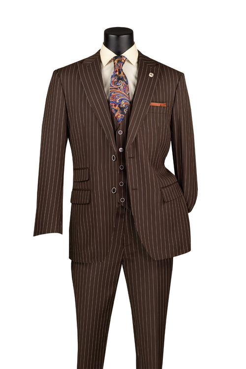 Ultra Slim Fit 2 Piece Suit Stretch Fabric in Solid Beige by Vinci