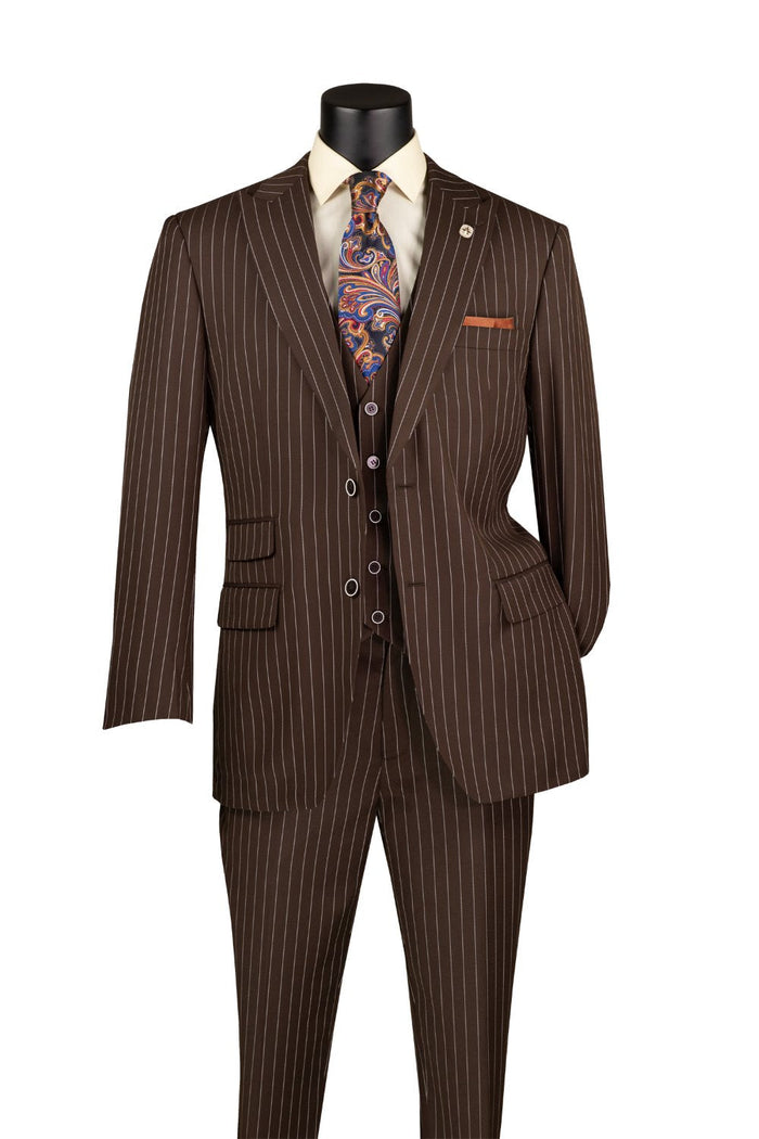Ultra Slim Fit 2 Piece Suit Stretch Fabric in Solid Beige by Vinci