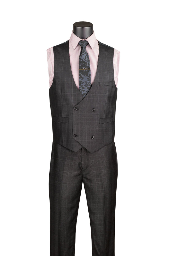 Morgan Collection - Regular Fit 3 Piece 2 Button Heather Gray Vinci