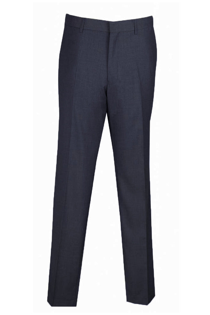 Mens Skinny Fit Wool Feel Flat Front Dress Slacks in White by Vinci