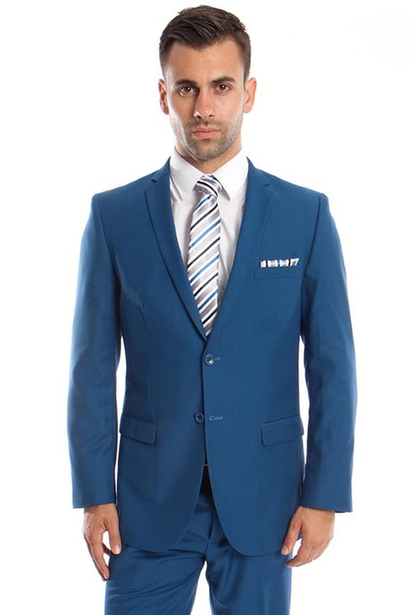 Men's Slim Fit French Blue Wedding Suit from Tazio Suits