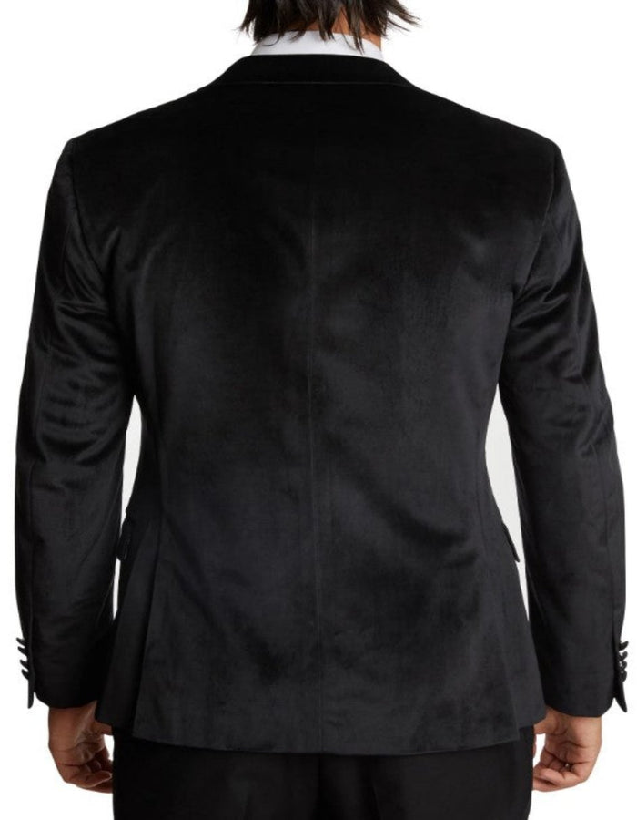 Double Breasted Tuxedo - Velvet Dinner Jacket with Pants in Color Black by USA Men's Outlet