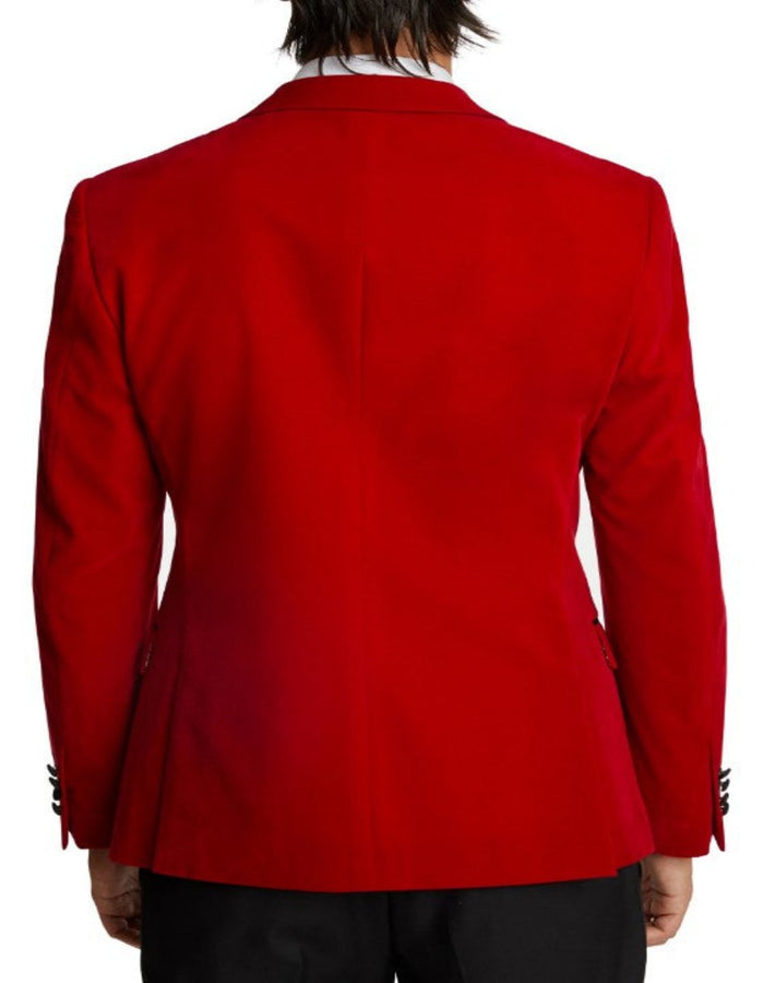 Double Breasted Tuxedo - Velvet Dinner Jacket with Pants in Color Red by USA Men's Outlet
