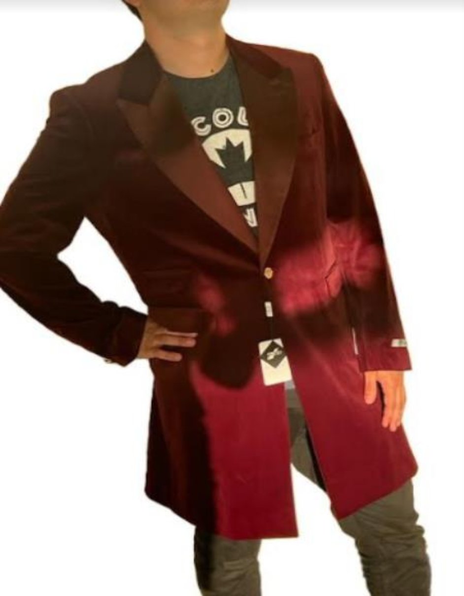 Burgundy Tuxedo - Maroon Burgundy Color - Velvet Tuxedo - Three Quarter - CarCoat Burgundy by Men's Tuxedo USA