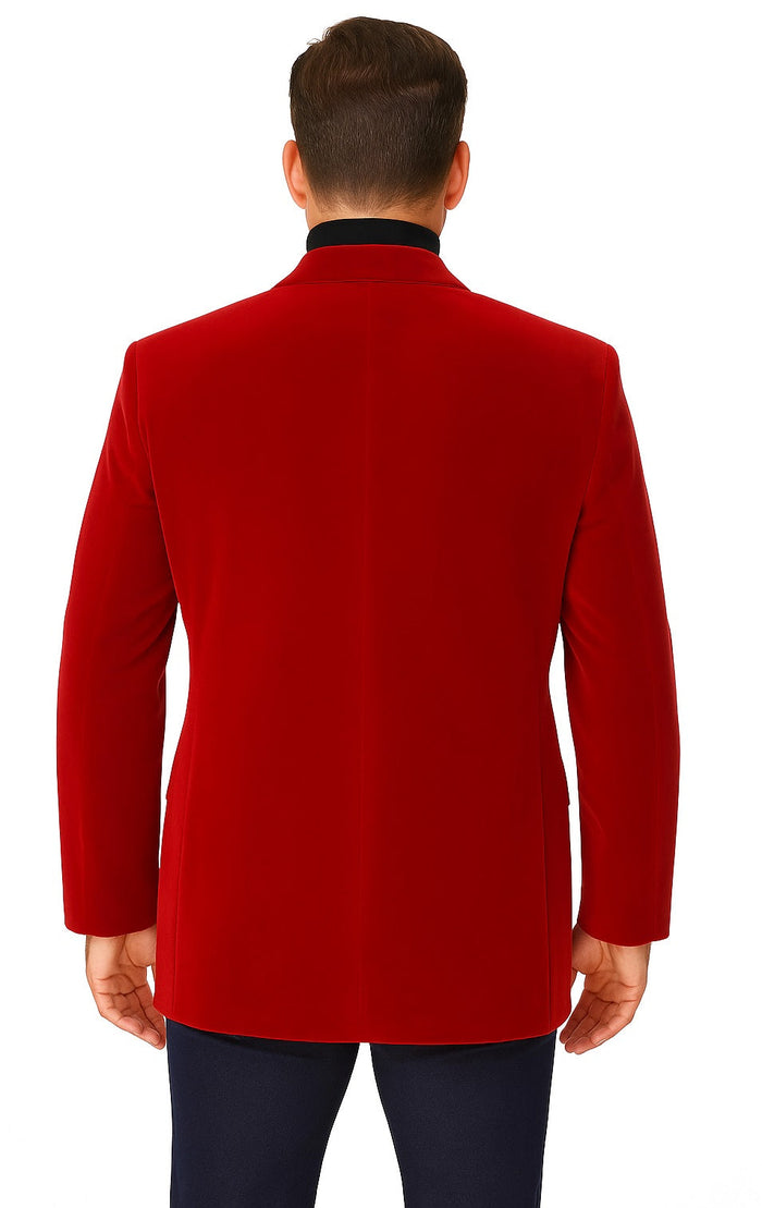 Crux Men's 2-Button Velvet Blazer in Sapphire Blue by Vinci